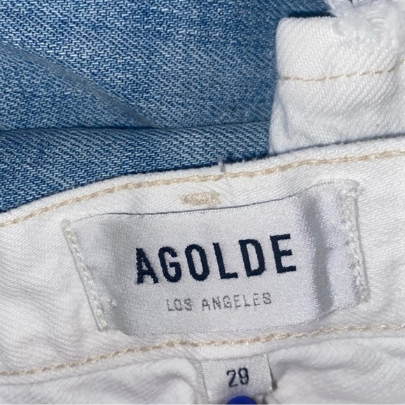 AGOLDE Riley White Frayed White Jeans - Picture 3 of 6